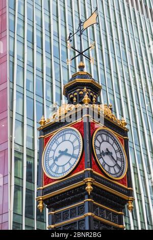 England, London, Westminster, Victoria, 'Little Ben' Cast Iron Miniature Clock Tower Stock Photo
