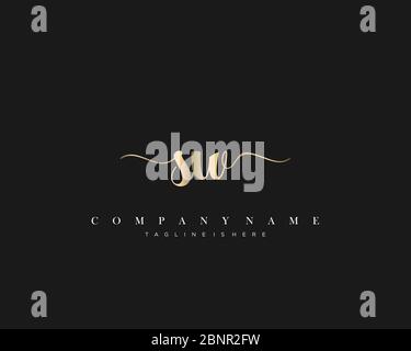 SW Initial handwriting logo vector. Stock Vector