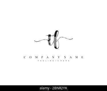 TF Initial handwriting logo vector. Stock Vector