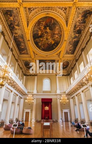 England, London, Westminster, Whitehall, The Banqueting Hall designed by Inigo Jones with Ceiling Paintings by Rubens Stock Photo