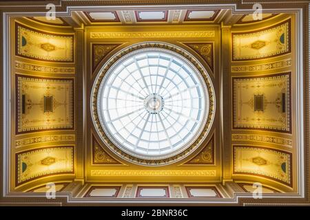 England, London, Trafalgar Square, The National Gallery, Entrance Ceiling Dome Stock Photo