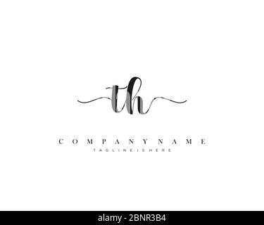 TH Initial handwriting logo vector. Stock Vector