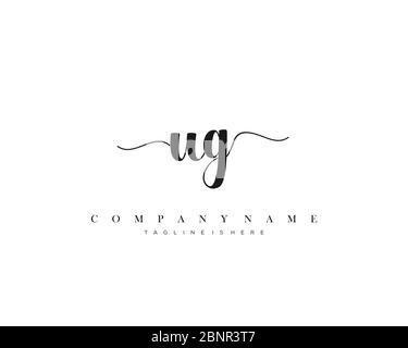 UG Initial handwriting logo vector. Stock Vector