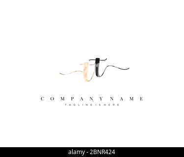 TT Initial handwriting logo vector. Stock Vector
