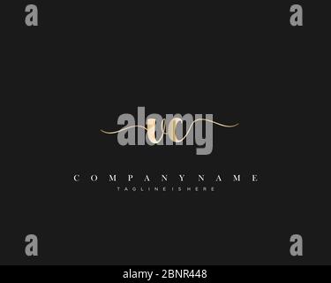 VC Initial handwriting logo vector. Stock Vector