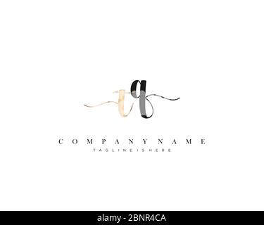 TQ Initial handwriting logo vector. Stock Vector
