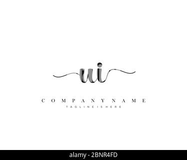 UI Initial handwriting logo vector. Stock Vector