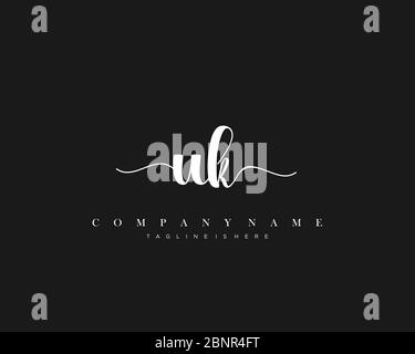 UK Initial handwriting logo vector. Stock Vector