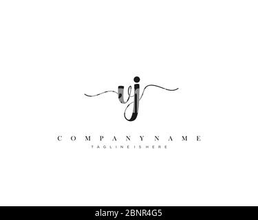 VJ Initial handwriting logo vector. Stock Vector