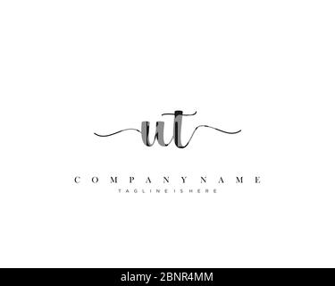 UT Initial handwriting logo vector. Stock Vector