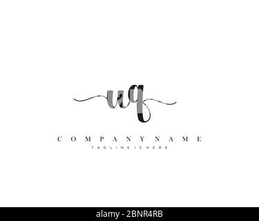 WQ Initial handwriting logo vector. Stock Vector