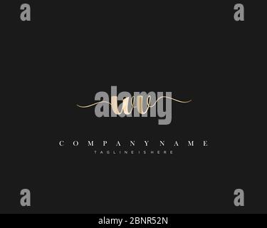 WV Initial handwriting logo vector. Stock Vector