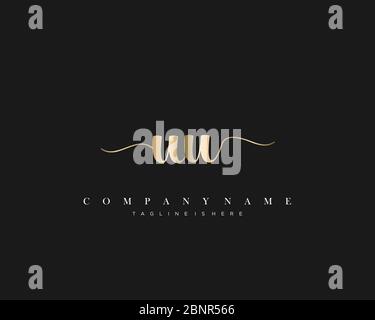 UU Initial handwriting logo vector. Stock Vector