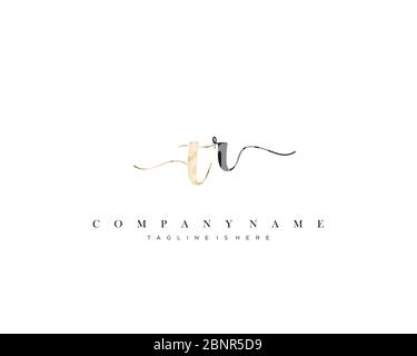 TR Initial handwriting logo vector. Stock Vector