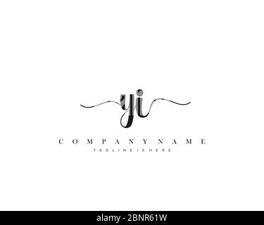YI Initial handwriting logo vector. Stock Vector