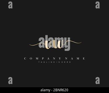 VM Initial handwriting logo vector. Stock Vector