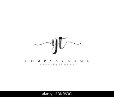 YT Initial handwriting logo vector. Stock Vector