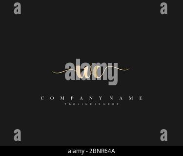 WC Initial handwriting logo vector. Stock Vector