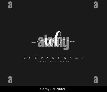 WL Initial handwriting logo vector. Stock Vector