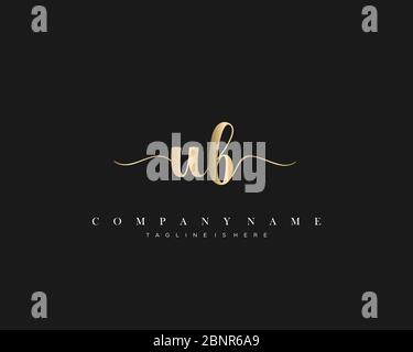 UB Initial handwriting logo vector. Stock Vector