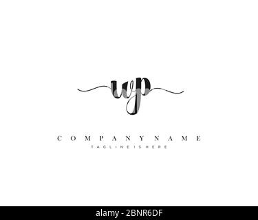 WP Initial handwriting logo vector. Stock Vector