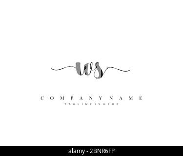 WS Initial handwriting logo vector. Stock Vector