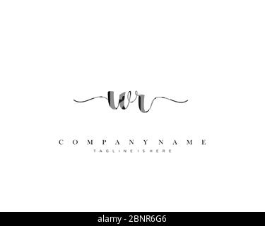 WR Initial handwriting logo vector. Stock Vector
