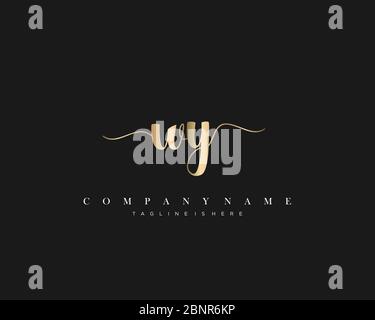 WY Initial handwriting logo vector. Stock Vector