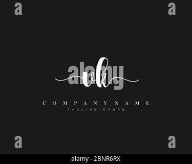 VK Initial handwriting logo vector. Stock Vector