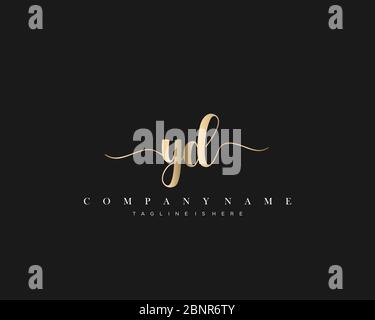 YD Initial handwriting logo vector. Stock Vector
