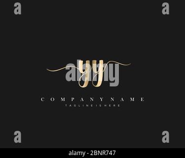 YY Initial handwriting logo vector. Stock Vector