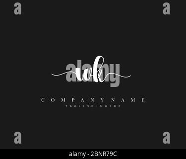 WK Initial handwriting logo vector. Stock Vector