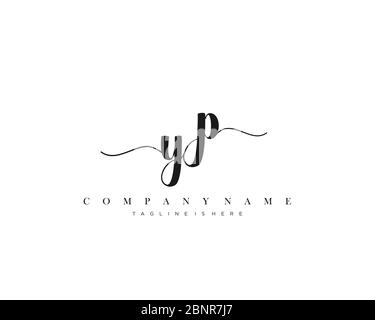 YP Initial handwriting logo vector. Stock Vector