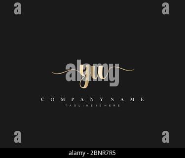 YU Initial handwriting logo vector. Stock Vector