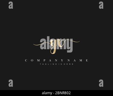 YX Initial handwriting logo vector. Stock Vector