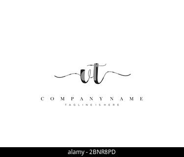 VT Initial handwriting logo vector. Stock Vector