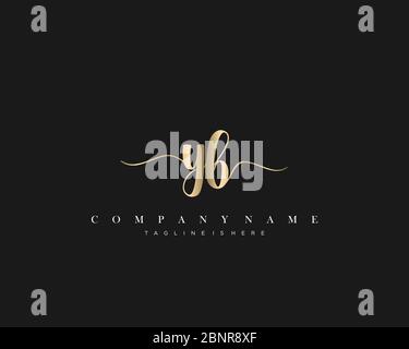 YB Initial handwriting logo vector. Stock Vector