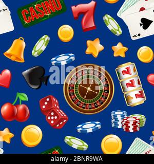 Vector realistic casino gamble pattern or background illustration Stock Vector