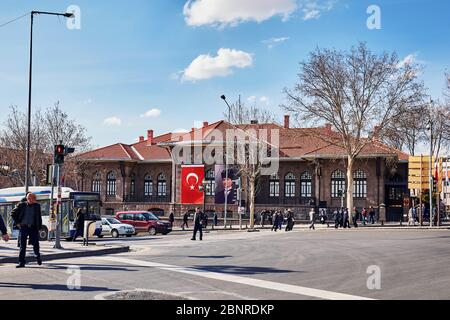 March, 2020 - Ankara, Turkey: War of independence museum or the first building of Turkish grand national assembly in Ulus, Ankara, Turkey. Stock Photo