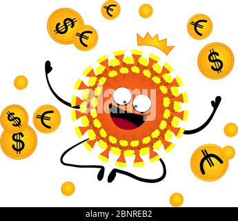 Economic fallout. Vector background Coronavirus and market. The concept of the fall of the world economy, economic crisis, the collapse of the Stock Vector