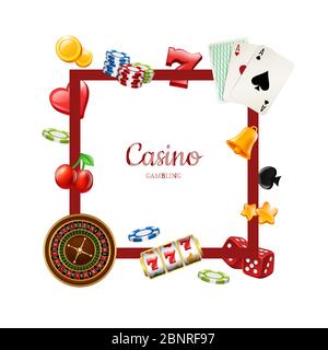 Vector realistic casino gamble with place for text illustration Stock Vector