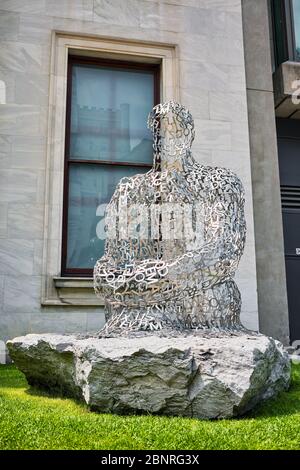 Montreal, Canada - June, 2018: Shadows II by the Spanish artist Jaume Plensa at the sculpture garden of Montreal Museum of fine arts in Montreal, Queb Stock Photo