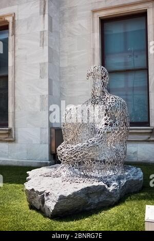 Montreal, Canada - June, 2018: Shadows II by the Spanish artist Jaume Plensa at the sculpture garden of Montreal Museum of fine arts in  Canada Stock Photo