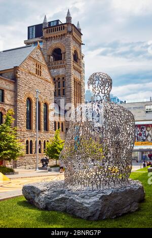 Montreal, Canada - June, 2018: Shadows II by the Spanish artist Jaume Plensa at the sculpture garden of Montreal Museum of fine arts in  Canada Stock Photo