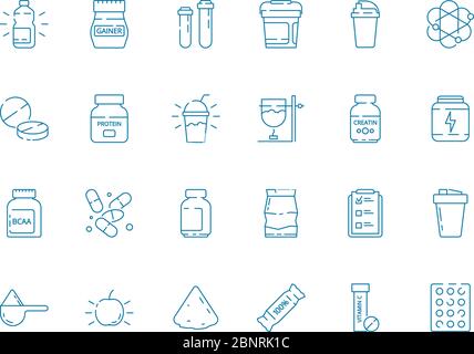 White Plastic Supplement Bottles Sport Jar Whey Protein Powder Vitamin  Stock Vector by ©sergiibaibak 388527900