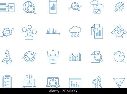 Data analysis symbols. Business diagram analytics symbols strategy icons Stock Vector