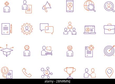 Head hunting symbols. Staff employment business super workers top managers workforce development vector icon Stock Vector