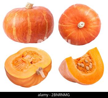 Set of pumpkins isolated on white background Stock Photo