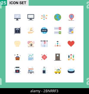 Universal Icon Symbols Group of 25 Modern Flat Colors of scale, modern, group, global, business Editable Vector Design Elements Stock Vector