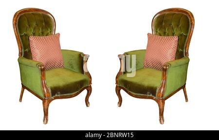 classical style Armchair sofa couch white backround Stock Photo